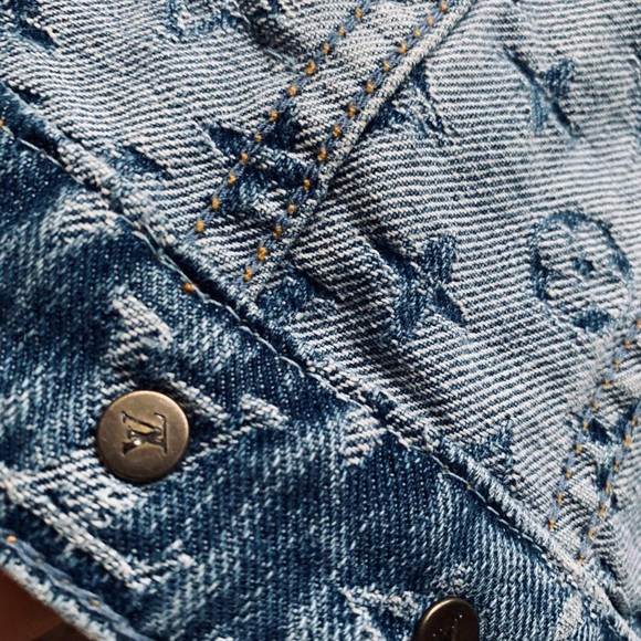 SOLD.Louis Vuitton Monogram Denim Jacket - Picture 4 of 8